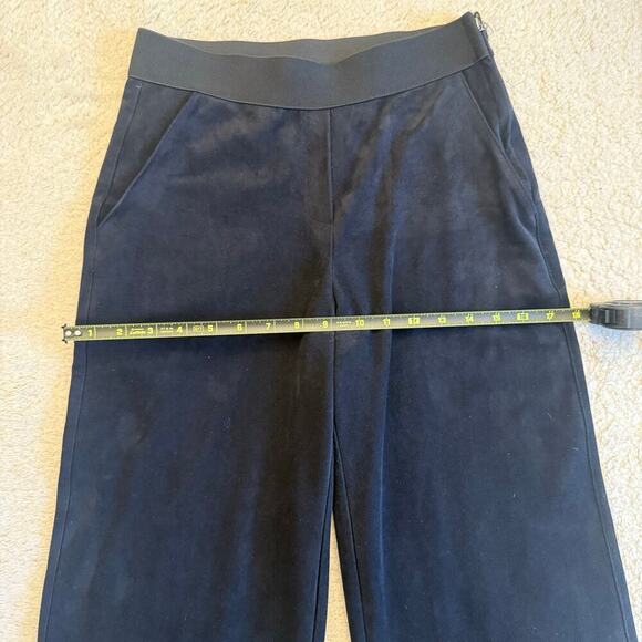 Raffauf Suede Wide Leg Black Cropped Pants Fall Career Quiet Luxury Luxe Size S - Picture 8 of 10